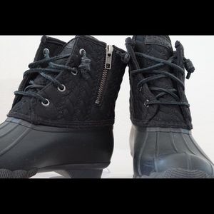Black Sperry boots